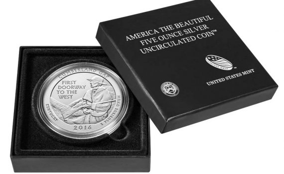 2016 Cumberland Gap 5oz Silver Coin in Presentation Box