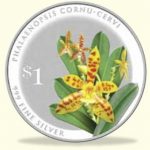Singapore 2016 Silver $1 Orchid Coin - Phalaenopsis cornu-cervi