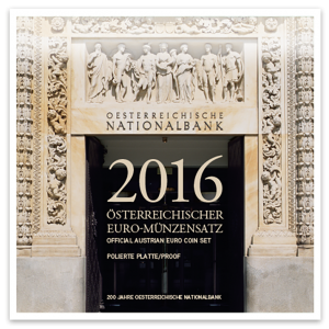 Austria 2016 Proof Coin Set Slip Cover Art