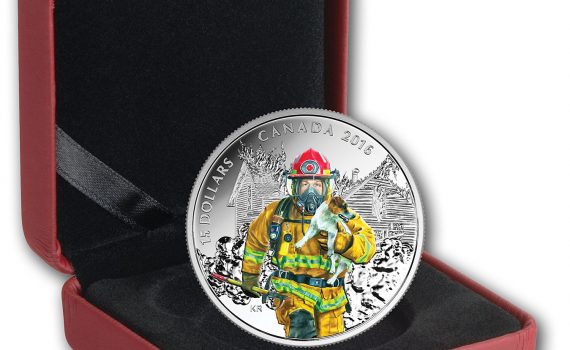Canada 2016 Silver Firefighter $15 Coin in Box
