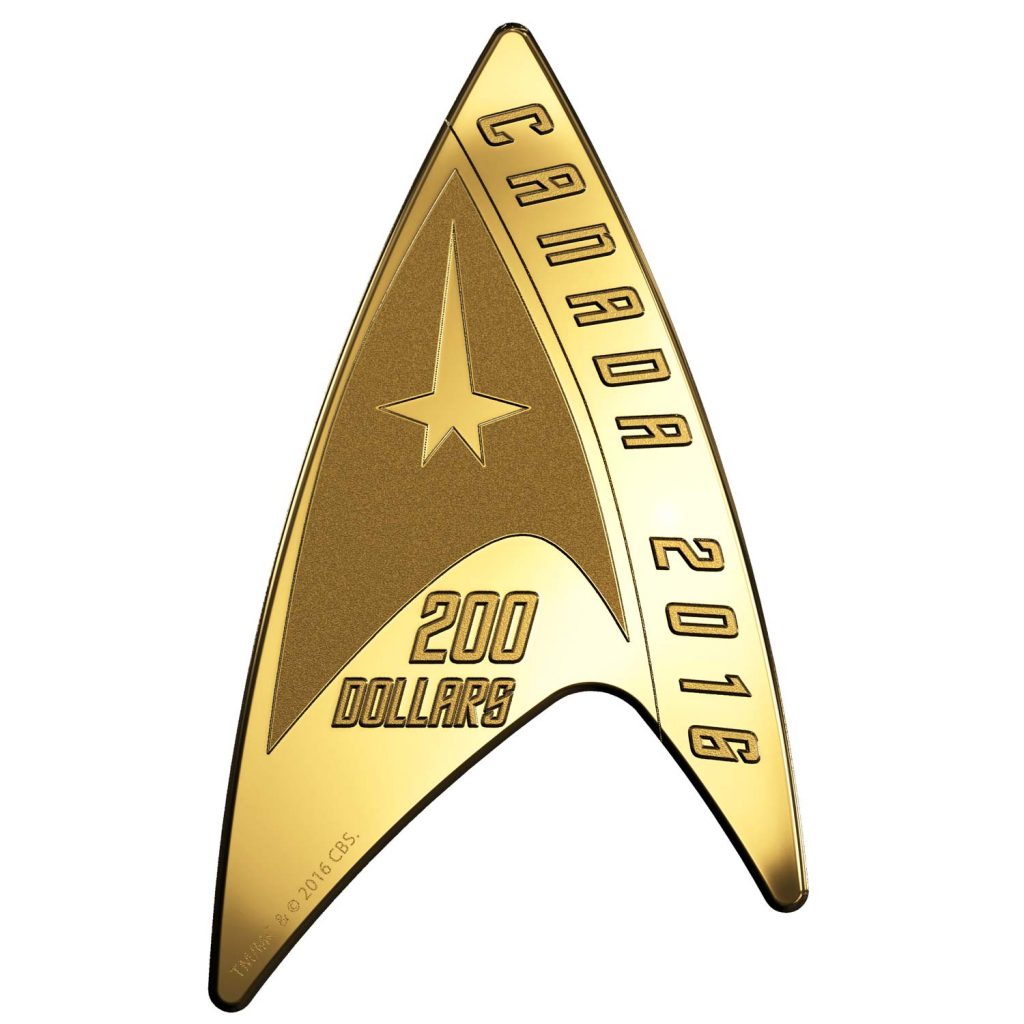 Canada 2016 Star Trek Gold $200 Delta Coin Reverse