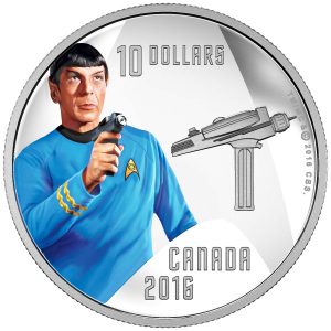 Canada 2016 Star Trek Silver $10 Coin - Spock and Phaser