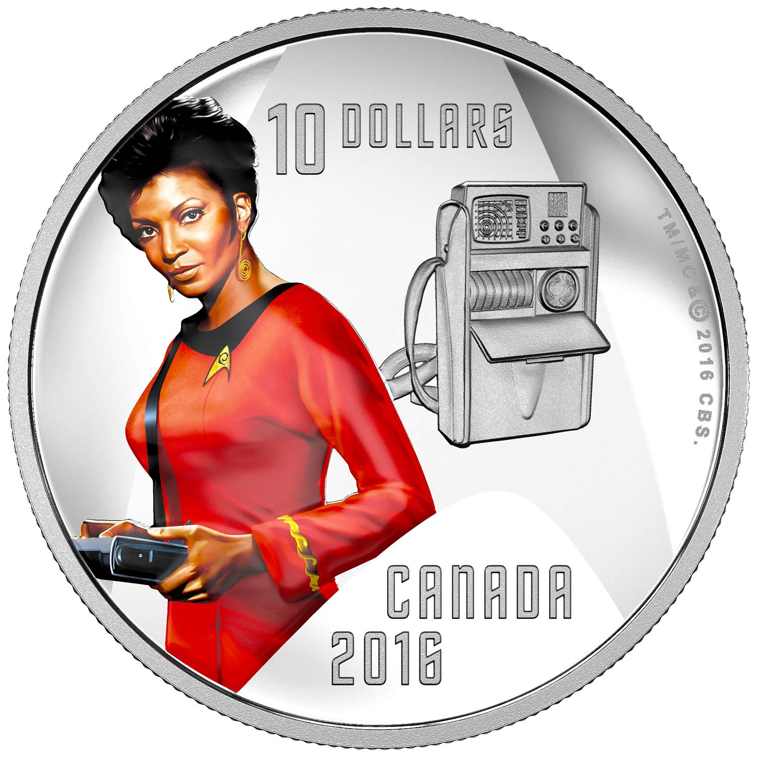 canada_2016_startrek_icons_uhura_rev Canada 2016 Star Trek Silver $10 Coin - Uhura and Tricorder