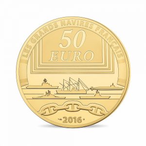 France 2016 Charles de Gaulle Gold 50 Euro Coin Reverse