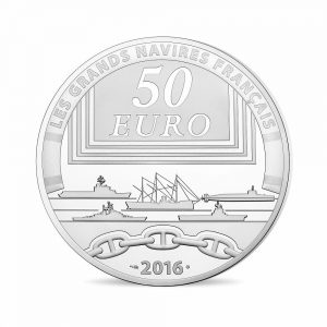 France 2016 Great Fench Ships Silver  50 Euro Coin Reverse