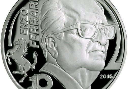 Europa Star Silver Coin from 2016 of Italy Featuring Enzo Ferrari