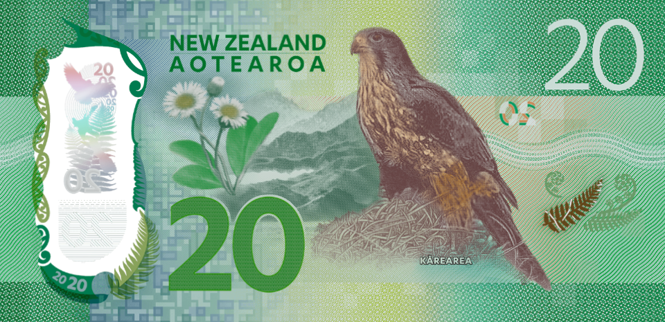 newzealnd_series7_$20_rev New Zealand Series 7 $20 Banknote Reverse