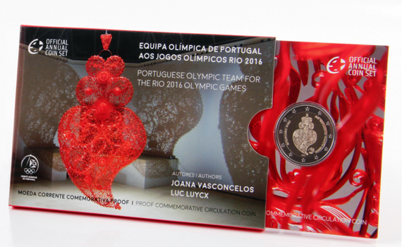 Packaging for the Proof 2016 Portugal 2 Euro Commemorative coin