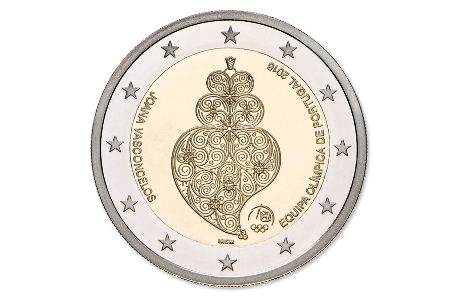 Portugal 2016 Commemorative 2 Euro featuring the Independant Red Heart