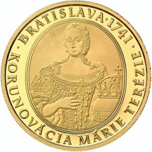 Slovakia 2016 100 Euro Gold Matia Theresa Coin Obverse