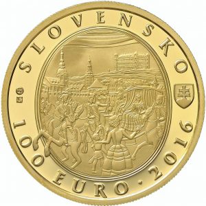 Slovakia 2016 100 Euro Gold Matia Theresa Coin Reverse
