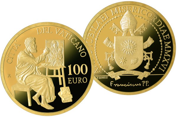 Vatican 2016 Gold 100 Euro St Luke Coin