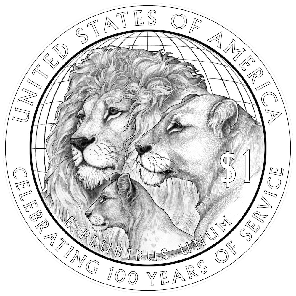 Reverse Design for the 2017 Lions Clun International Silver $1 Coin