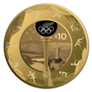 New Zealand 2016 Olympics Gold $10 Coin