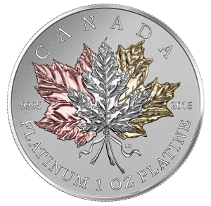Canada 2016 $300 1oz Platinum Maple Leaf Forever Coin Reverse