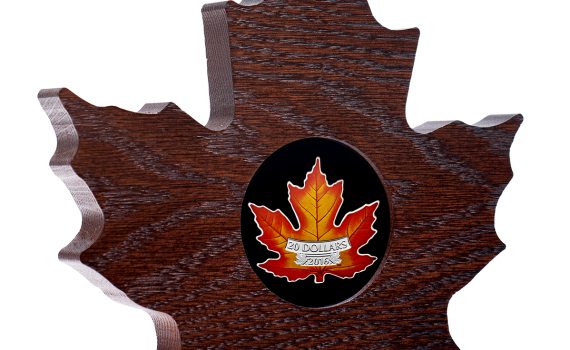 Canada 2016 $20 Silver Maple Leaf Shaped Coin in Box