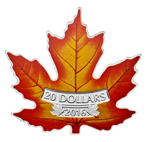 Canada 2016 $20 Silver Maple Leaf Shaped Coin Reverse