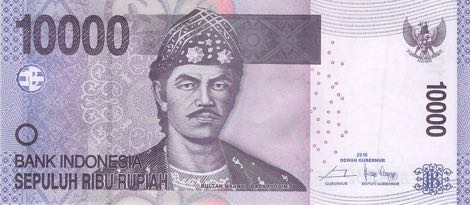 Indonesia 2016 10000 Rupiah Banknote(p150) Obverse