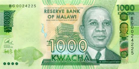 Malawi 2016 1000 Kwacha(p62) Banknote Obverse