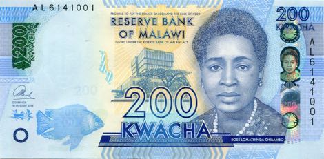 Malawi 2016 200 Kwacha(p60) Banknote Obverse