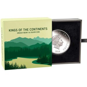 2016 Grizzly Bear Silver 1oz Coin Box