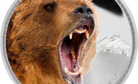 2016 Grizzly Bear Silver 1oz Coin Reverse