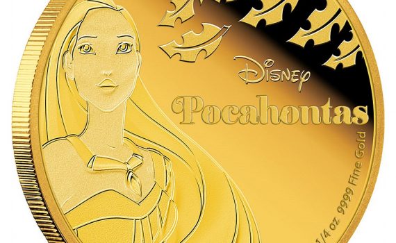 2016 Disney Princess Pocahontas 1/4oz Gold Coin Reverse