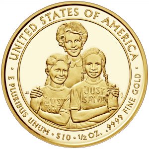 2016 Nancy Reagan First Spouse $10 Gold Coin Reverse