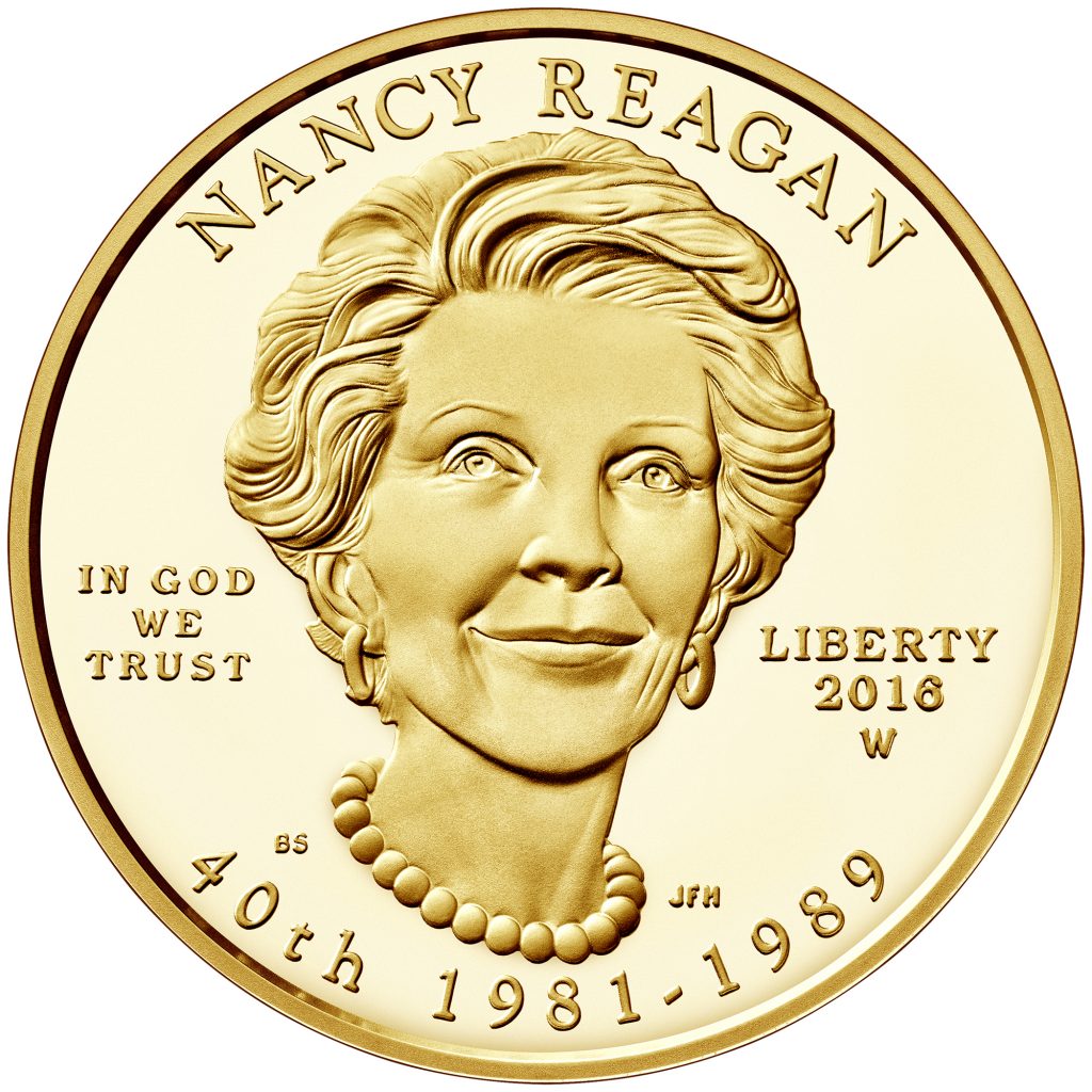 2016 Nancy Reagan First Spouse $10 Gold Coin Obverse