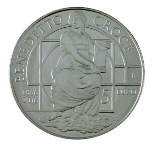 Italy 2016 Silver 5 Euro Benedetto Croce Coin Reverse