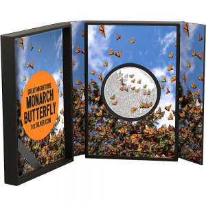 2016 Great Migrations - Monarch Butterfly Silver Coin in Display Case