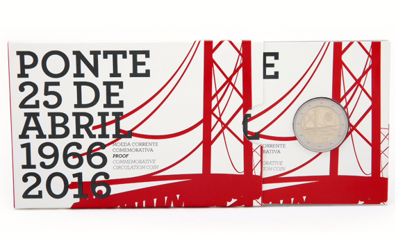 Portugal 2016 25 De Abril Bridge Commemorative €2 Proof Coin Packaging