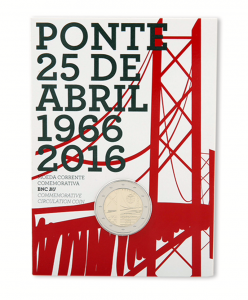 Portugal 2016 25 De Abril Bridge Commemorative €2 Uncirculated Coin Packaging