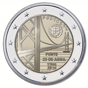Portugal 2016 25 De Abril Bridge Commemorative €2 Coin Reverse