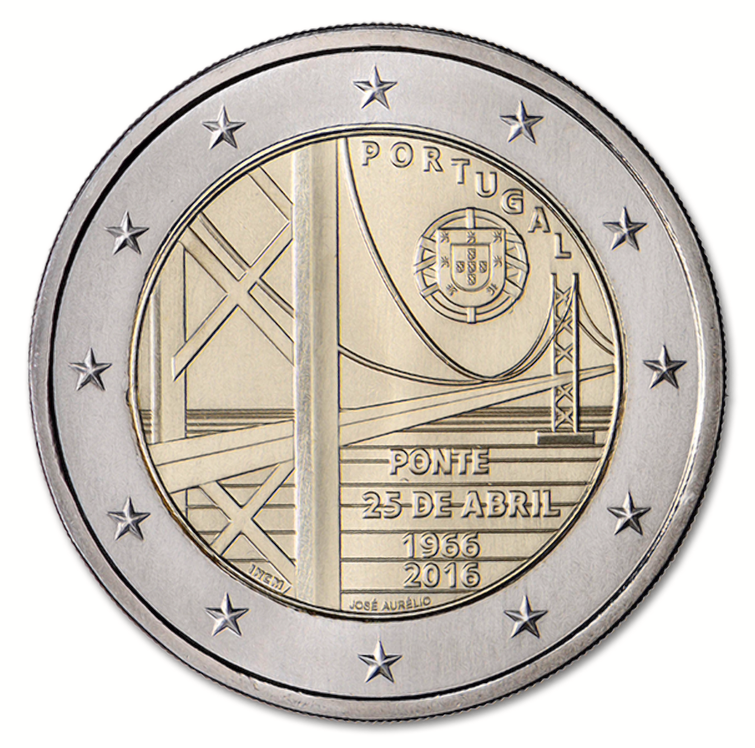 Portugal 2016 25 De Abril Bridge Commemorative €2 Coin Reverse