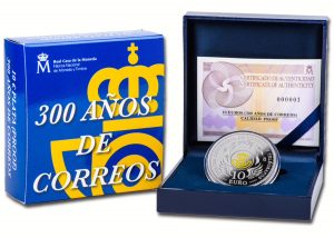 Spain 2016 Silver €10 coin 300 Years Spanish Post in Box
