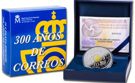 Spain 2016 Silver €10 coin 300 Years Spanish Post in Box