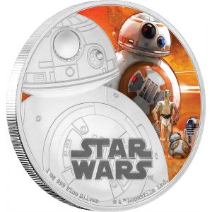 Star Wars: The Force Awakens 2016 BB-8 Silver Coin Reverse