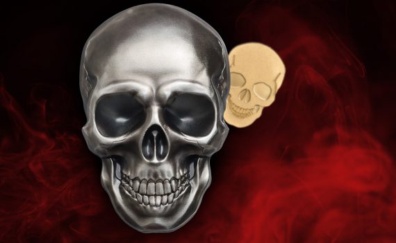 Palau 2016 Silver 1oz Skull No1 $5 Coin Splash Image