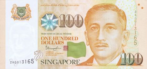 Singapore 2016 updated 100 Dollar Banknote Obverse