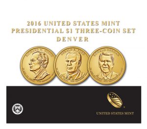 USA 2016 Presidential Dollar Three Coin Set