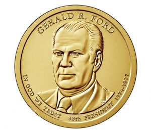 USA 2016 Gerald Ford Presidential Dollar Coin Obverse