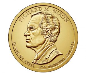 USA 2016 Richard Nixon Presidential Dollar Coin Obverse