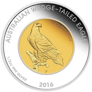 Australia 2016 1oz Silver and Gold Bi-Metallic Wedge-tailed Eagle Coin Reverse