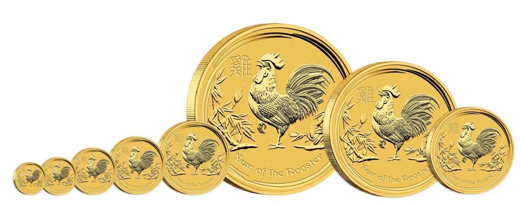 Australia 2017 Gold Lunar Roosters Set