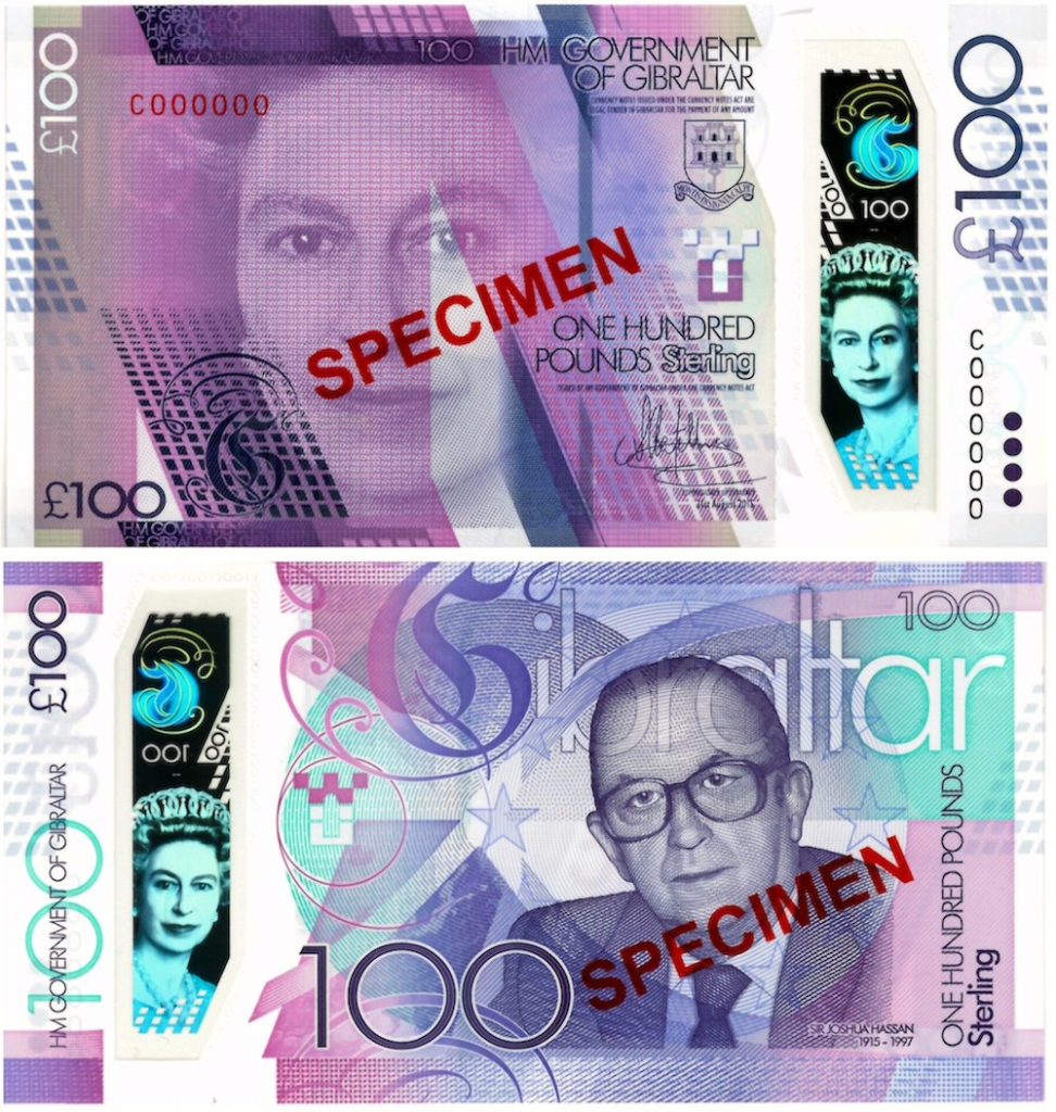 Gibraltar 2016 100 Pound Polymer Banknote