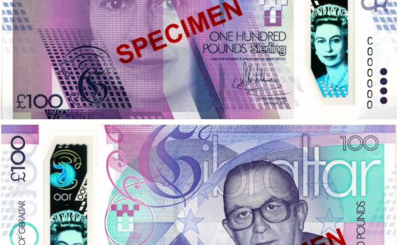 Gibraltar 2016 100 Pound Polymer Banknote