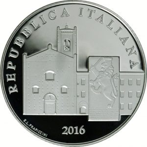Italy 2016 Silver 5 Euro Recanati Coin Obverse
