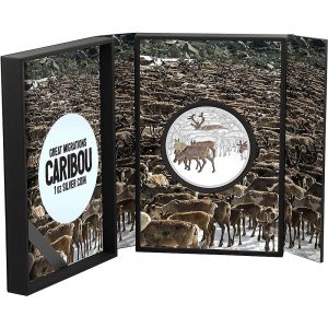 2017 Caribou Silver Coin Box , Great Migrations Series
