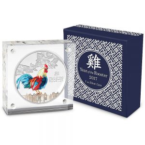 2017 Lunar Rooster 1oz SIlver Coin in Box